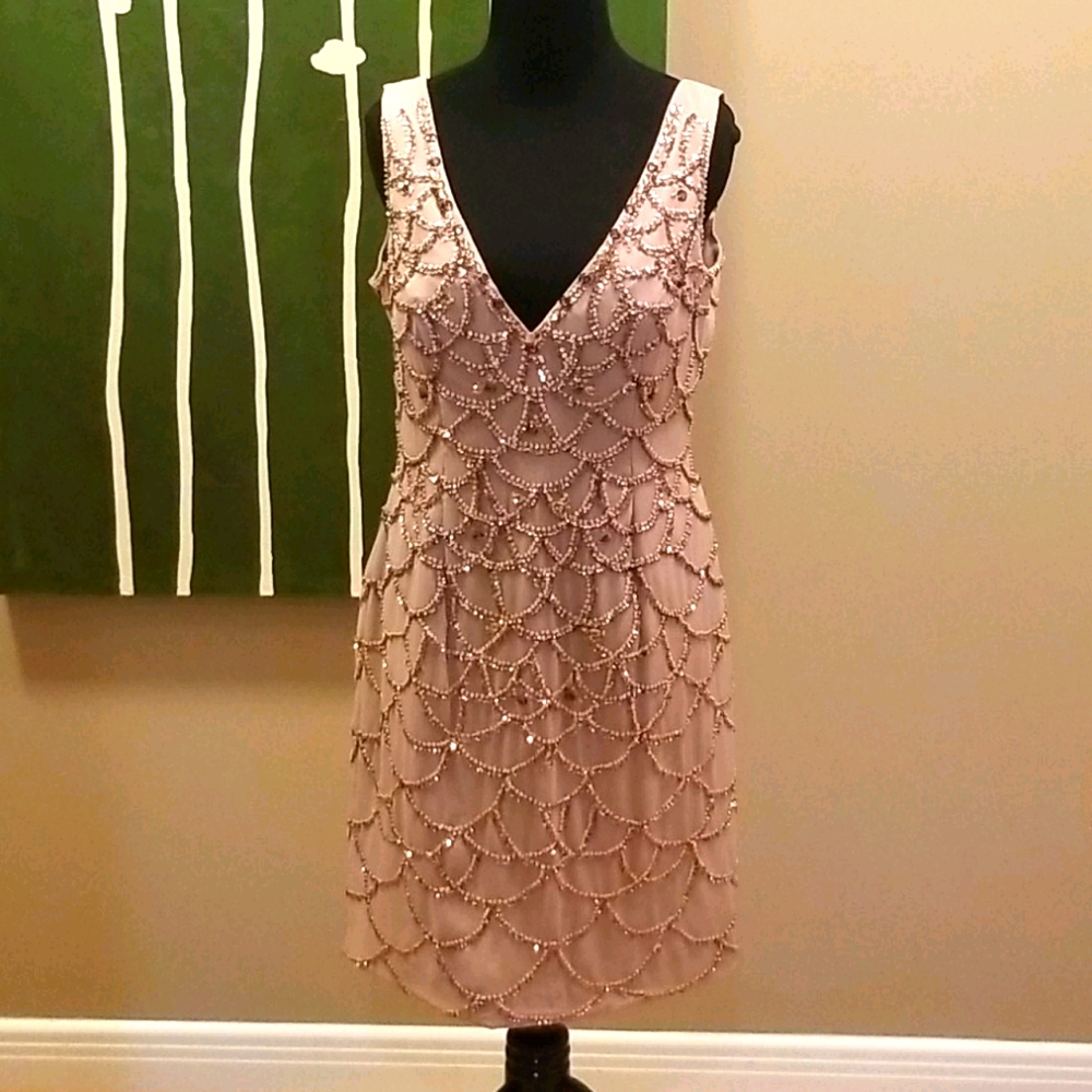 Basix Black Label Beaded Flapper Gatsby Dress
